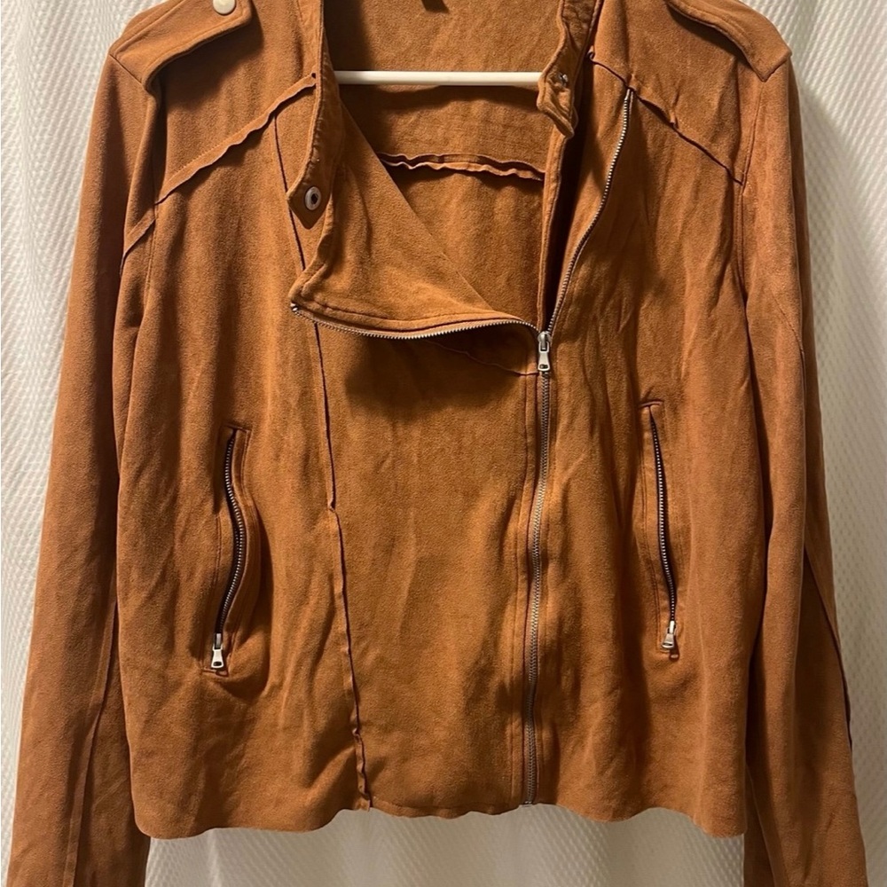 Umgee Brown Faux Leather Jacket